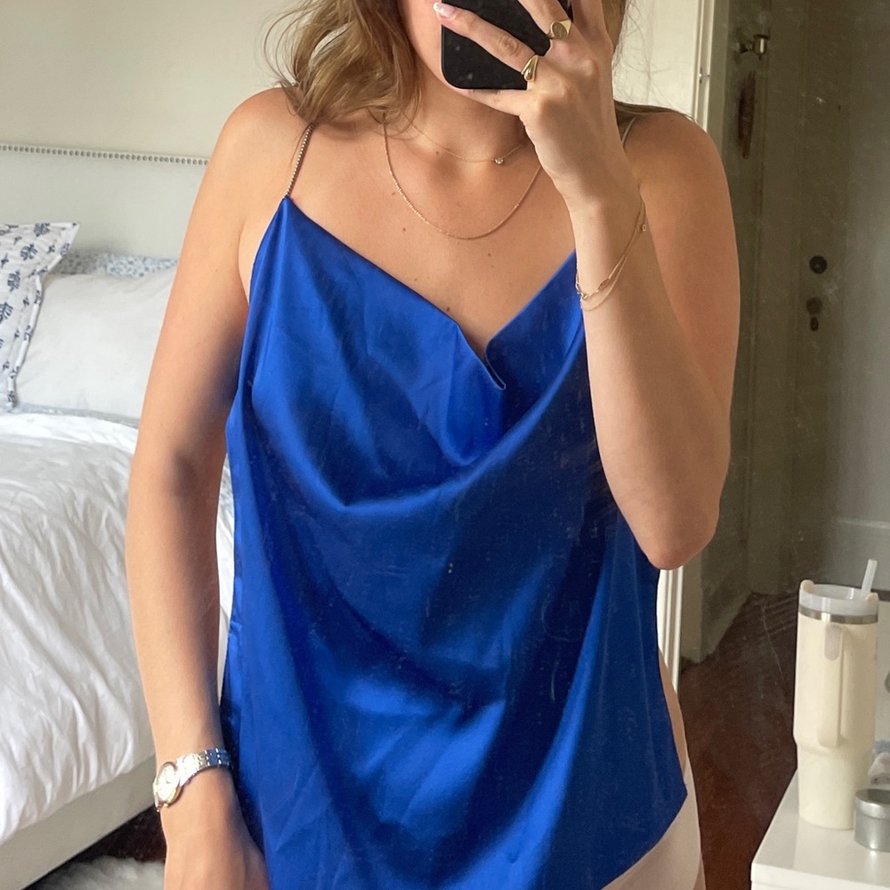 Backless silk top